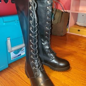 black knee high boots